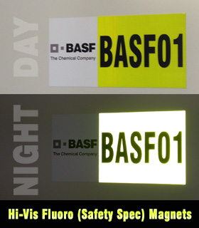 High Vis Safety Car Magnets for mining and industry
Great for vehicle indentification and LV numbers.
Remove and re-apply to different vehicles.
